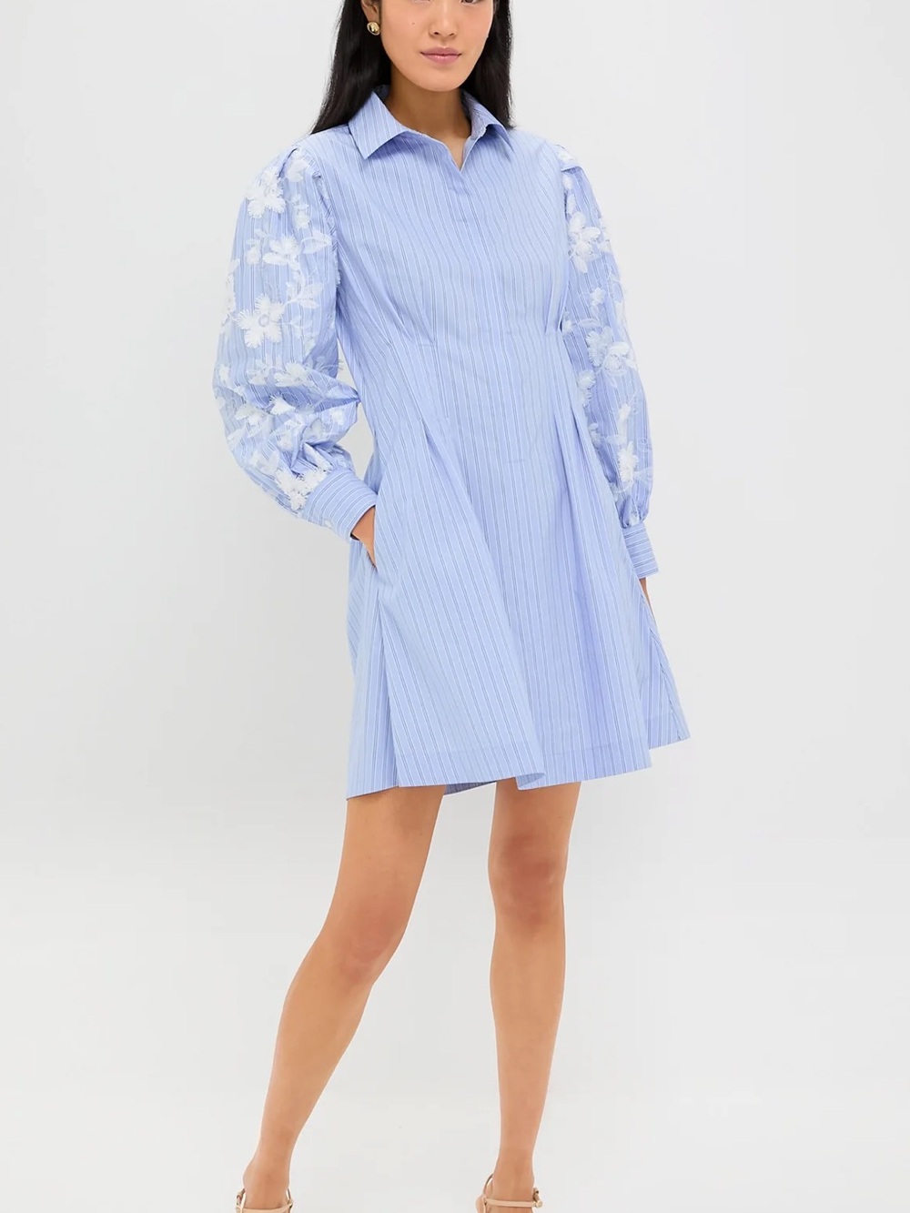 Tuckernuck Blue Stripe Embroidery Mini Corinne Dress Size XXL